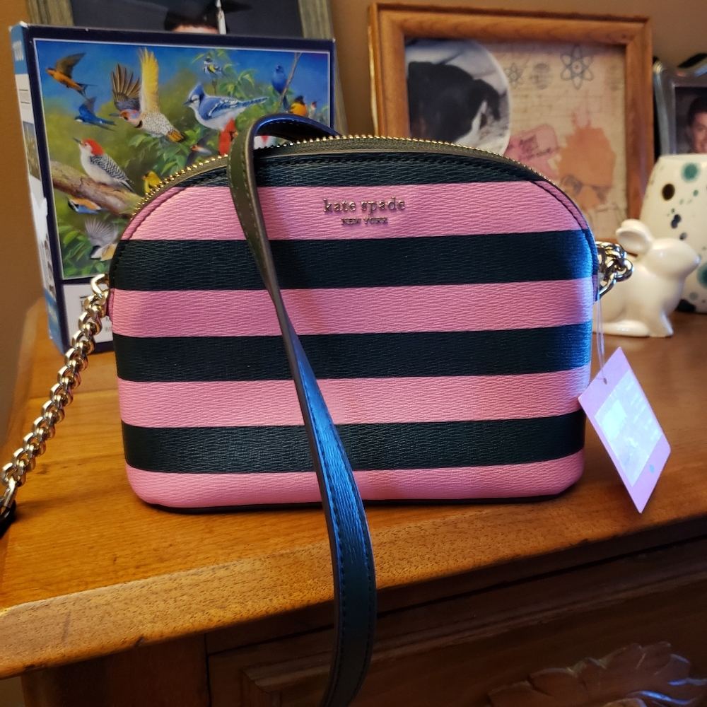 NWT Kate Spade Blk/Pink Small Dome Crossbody